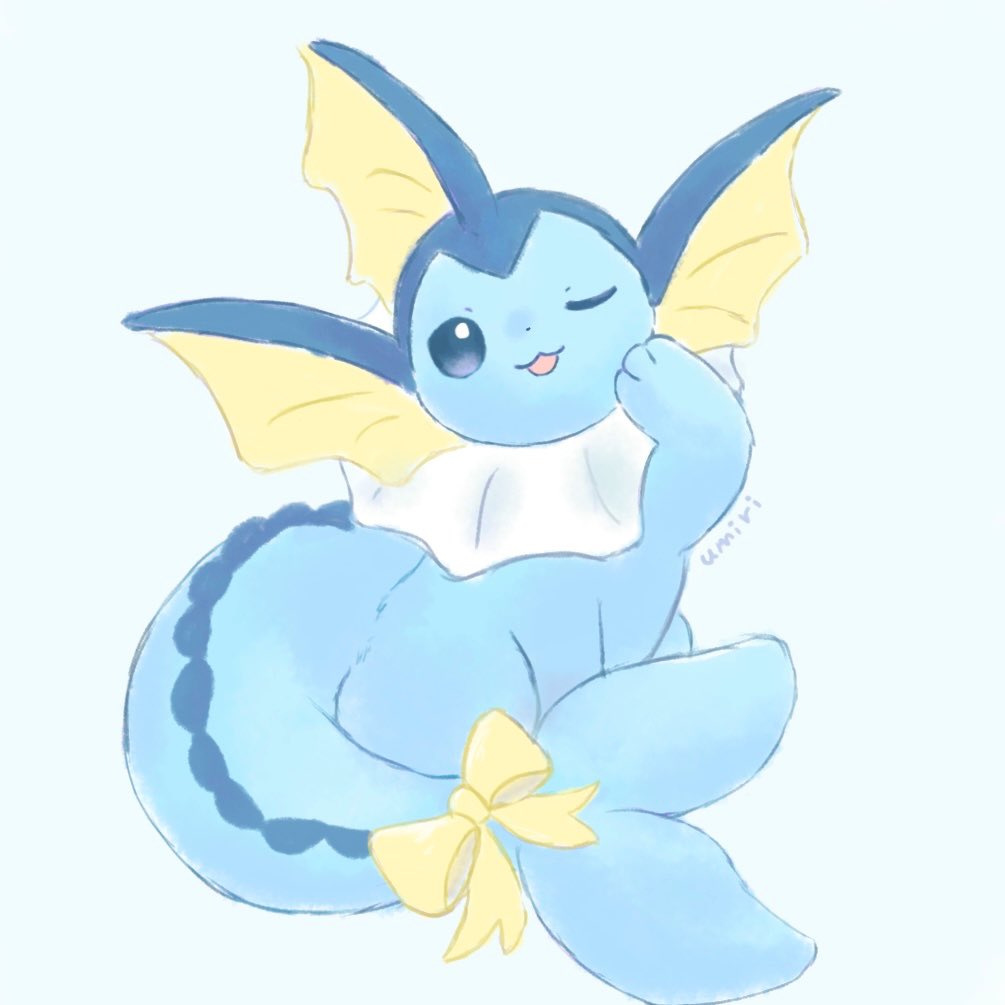 artist_name, blue_background, blue_eyes, blue_theme, bow, commentary_request, full_body, no_humans