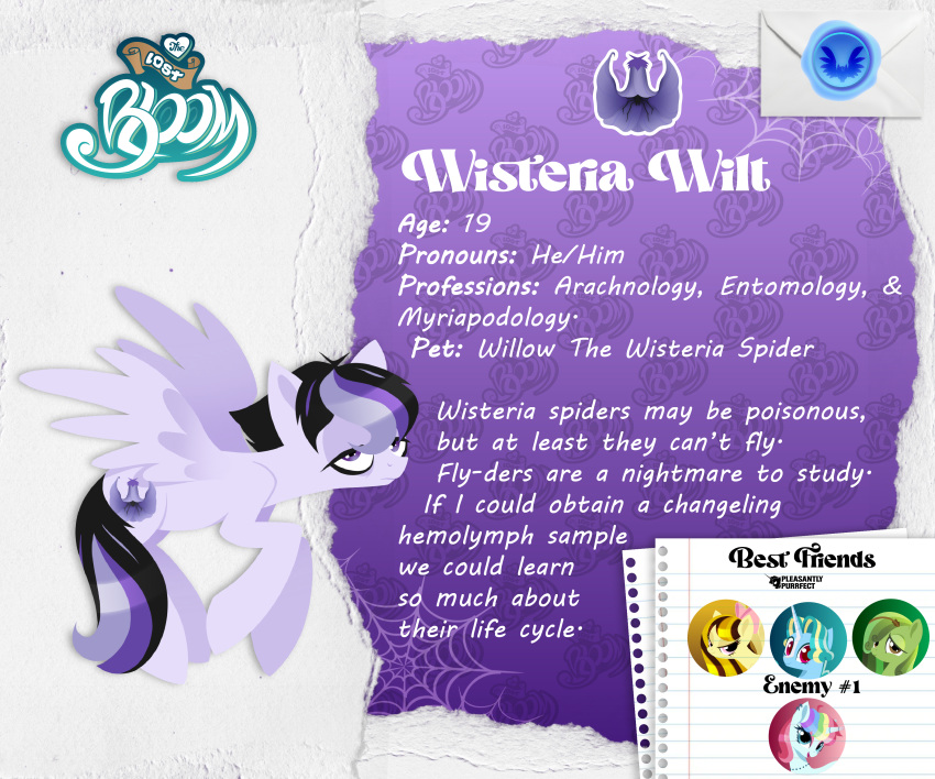 black_hair, pegasus, purple_hair, the_lost_bloom, violet_eyes, wisteria, wisteria_wilt