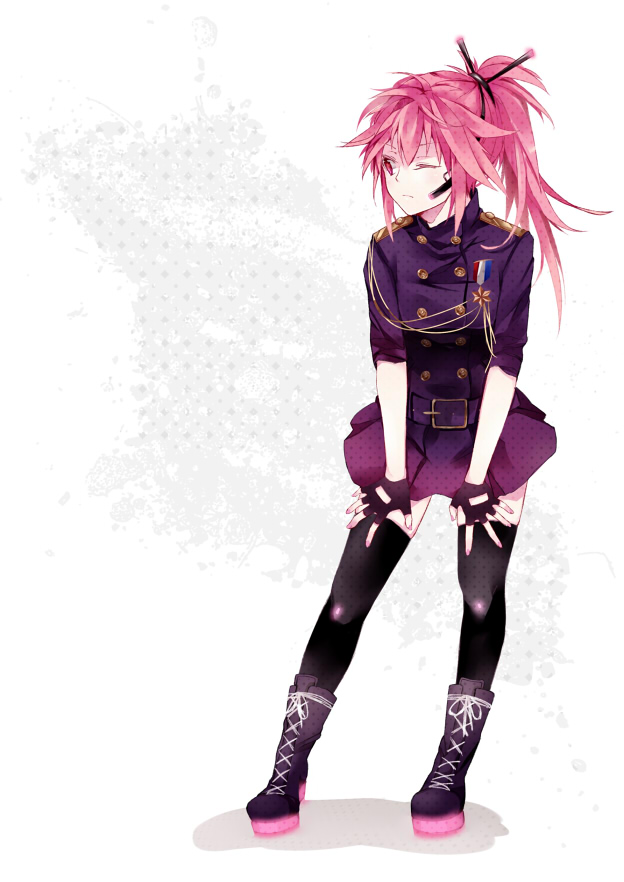 bad_id, belt, boots, cul, fingerless_gloves, gloves, hands_on_thighs, hatsuko