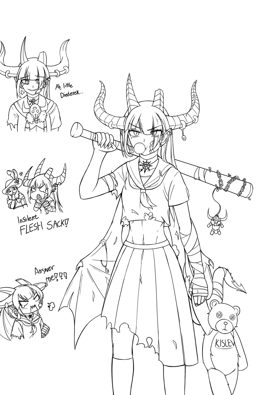 1girl, 2boys, absurdres, angry, archaon_the_everchosen, armor, bandaged_arm, bandages