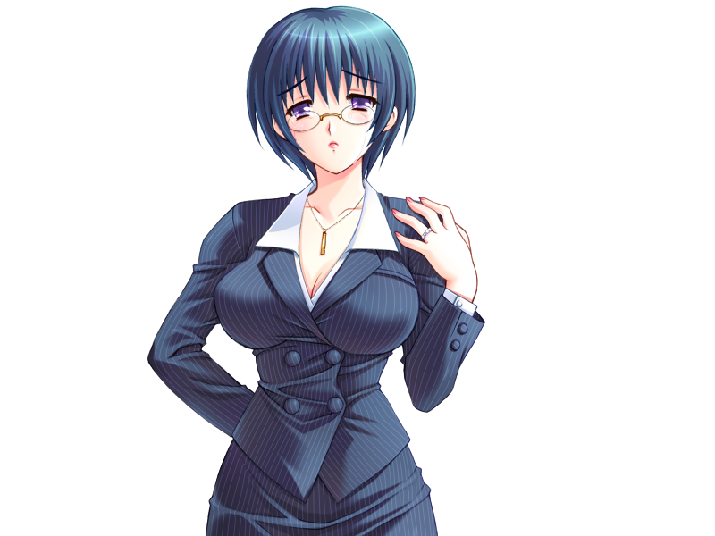 blazer, blue_hair, breasts, crying, crying_with_eyes_open, game_cg, half-closed_eyes, izawa_ritsuko