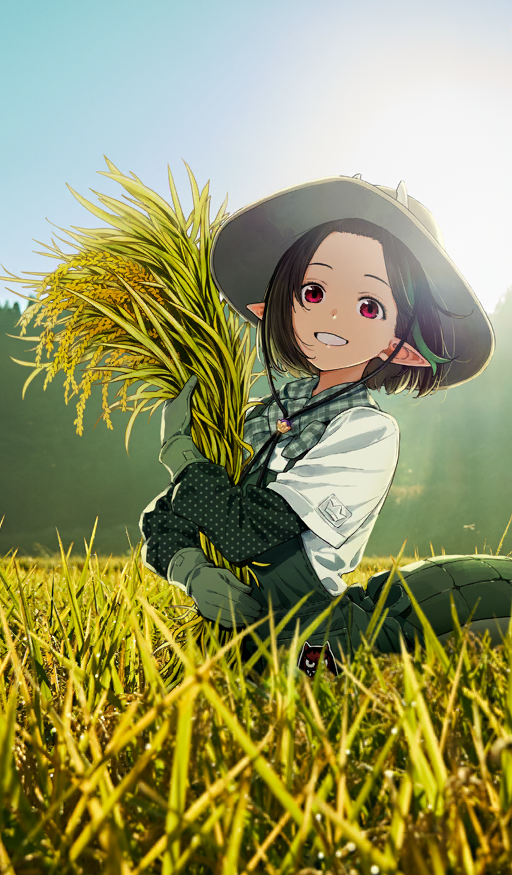 1girl, biscione_(fate), biscione_(over_the_same_sky)_(fate), black_hair, brown_hat, chinstrap, commentary_request, cowboy_shot