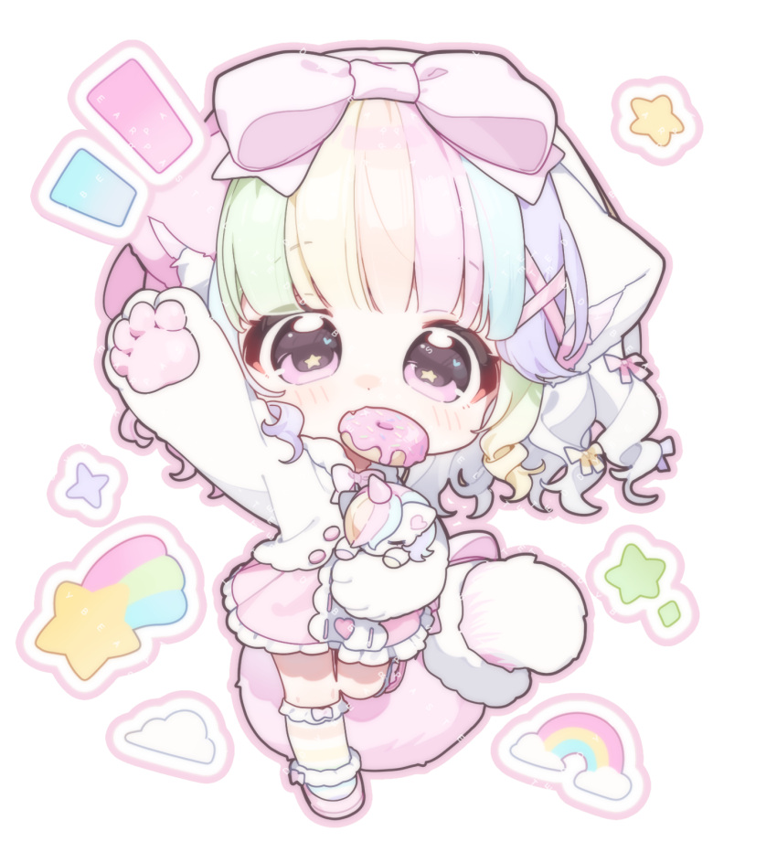1girl, animal_ears, arm_up, blonde_hair, blue_eyes, blunt_bangs, blur_layer, blush