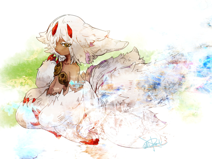 1girl, animal_ears, body_fur, bright_pupils, brown_eyes, claws, colored_eyelashes, commentary_request