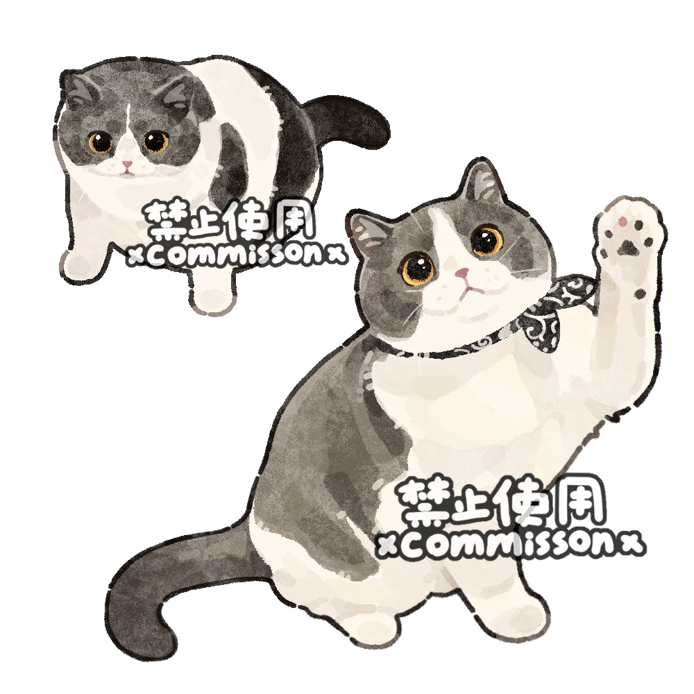 animal, animal_focus, cat, commission, hand_up, multiple_views, no_humans, original