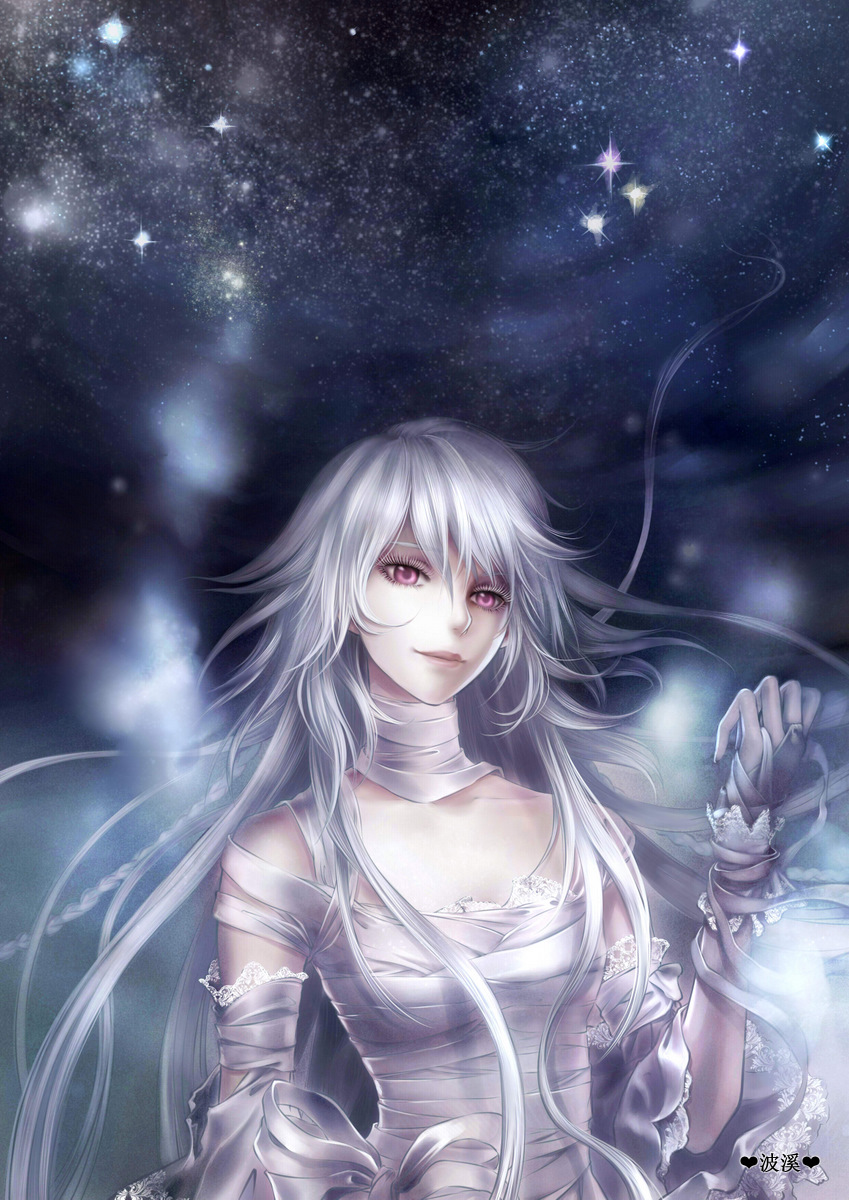 bandage, bandages, highres, lijunyou, long_hair, pandora_hearts, pink_eyes, sky