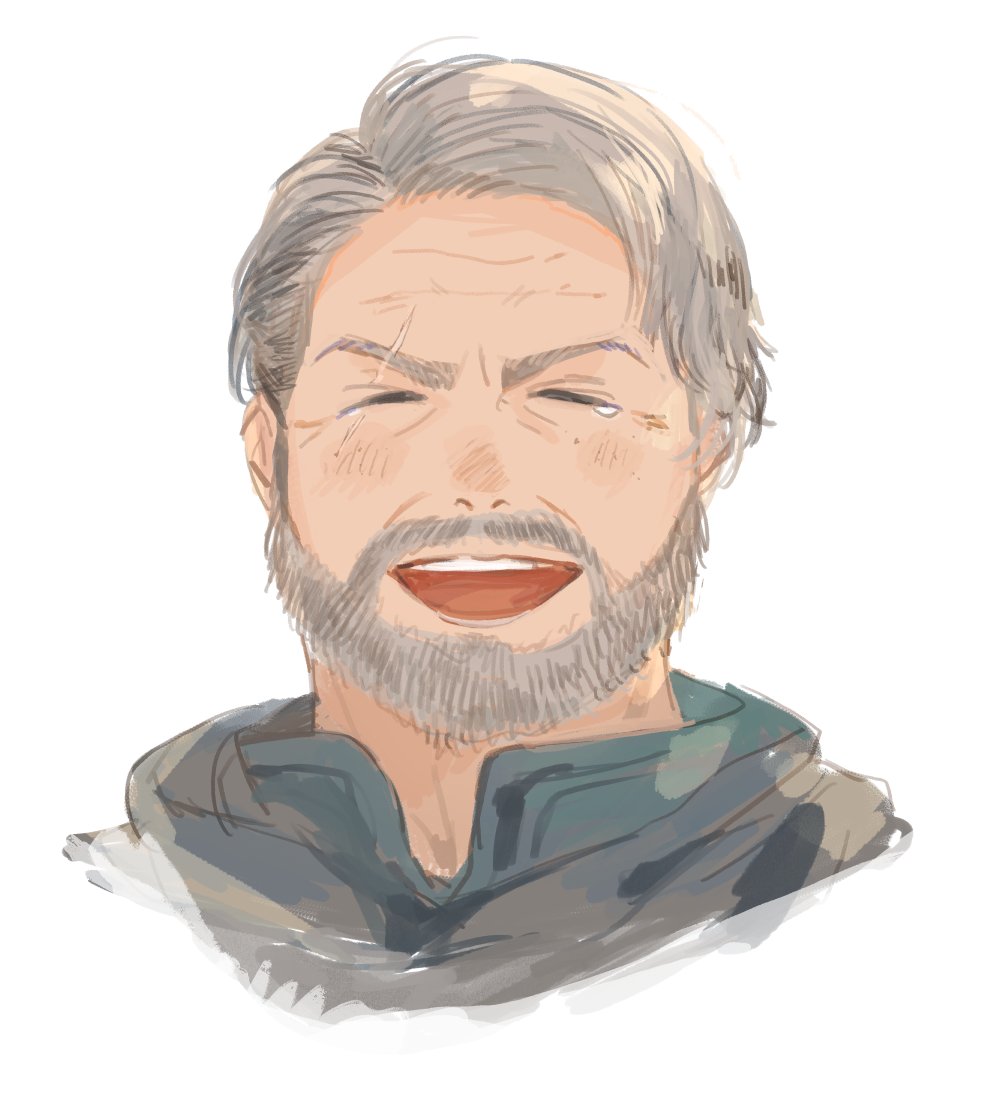 1boy, beard, byron_rosfield, closed_eyes, commentary_request, facial_hair, final_fantasy, final_fantasy_xvi
