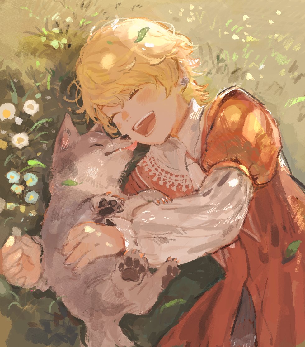 1boy, blonde_hair, blush, child, closed_eyes, coat, earrings, final_fantasy