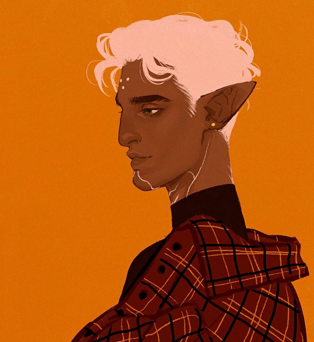 1boy, arcanegold, black_shirt, closed_mouth, collared_shirt, commentary, contemporary, dark-skinned_male