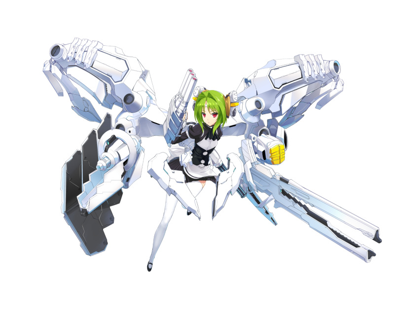 1girl, black_dress, breasts, choukou_(alicesoft), choukou_taisen_escalation_heroines, choukou_tenshi_escalayer, dress, green_hair
