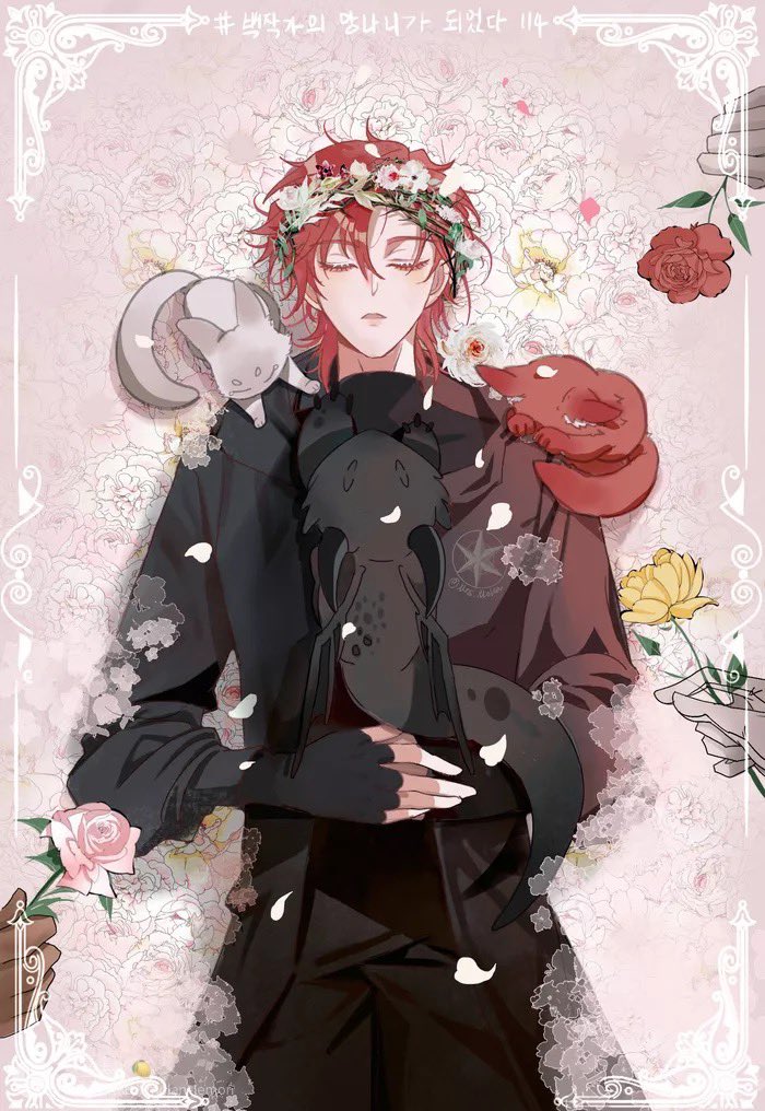 1boy, animal_on_shoulder, black_gloves, black_jacket, black_pants, black_shirt, cale_henituse, closed_eyes