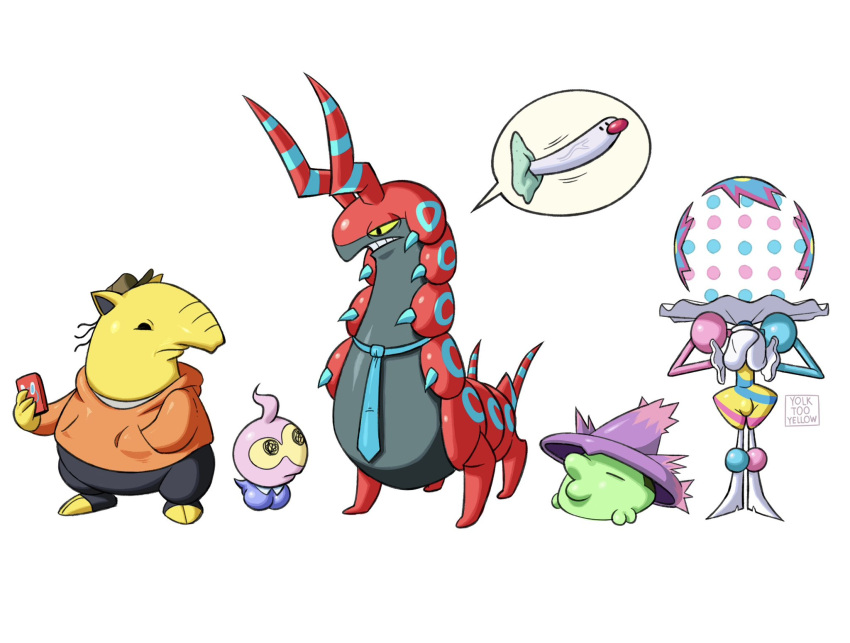 =_=, allan_(smiling_friends), allan_(smiling_friends)_(cosplay), alolan_diglett, artist_name, blacephalon, black_pants, blue_necktie