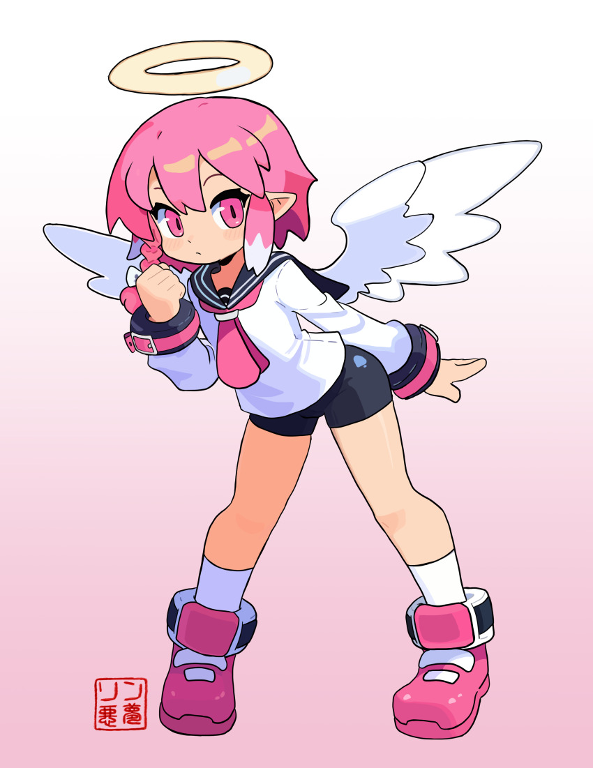 angel, angel_boy, angel_halo, angel_wings, crossdressing, japanese_clothes, kuu, pink_eyes