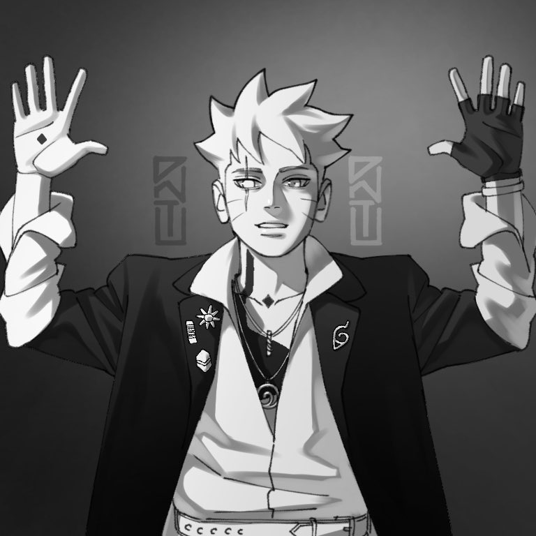 1boy, absolute_cinema_(meme), belt, black_jacket, boruto:_two_blue_vortex, collarbone, commentary, dnt_agun