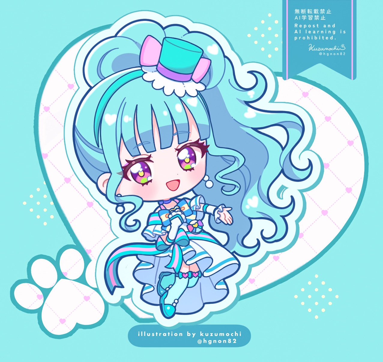 1girl, :d, artist_name, blue_border, blue_bow, blue_bowtie, blue_dress, blue_hair