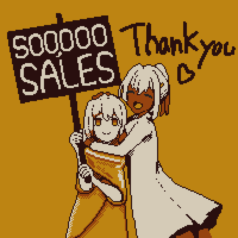 2girls, :d, hug, kusonoki_(refind_self), multicolored_hair, multiple_girls, official_art, orange_eyes