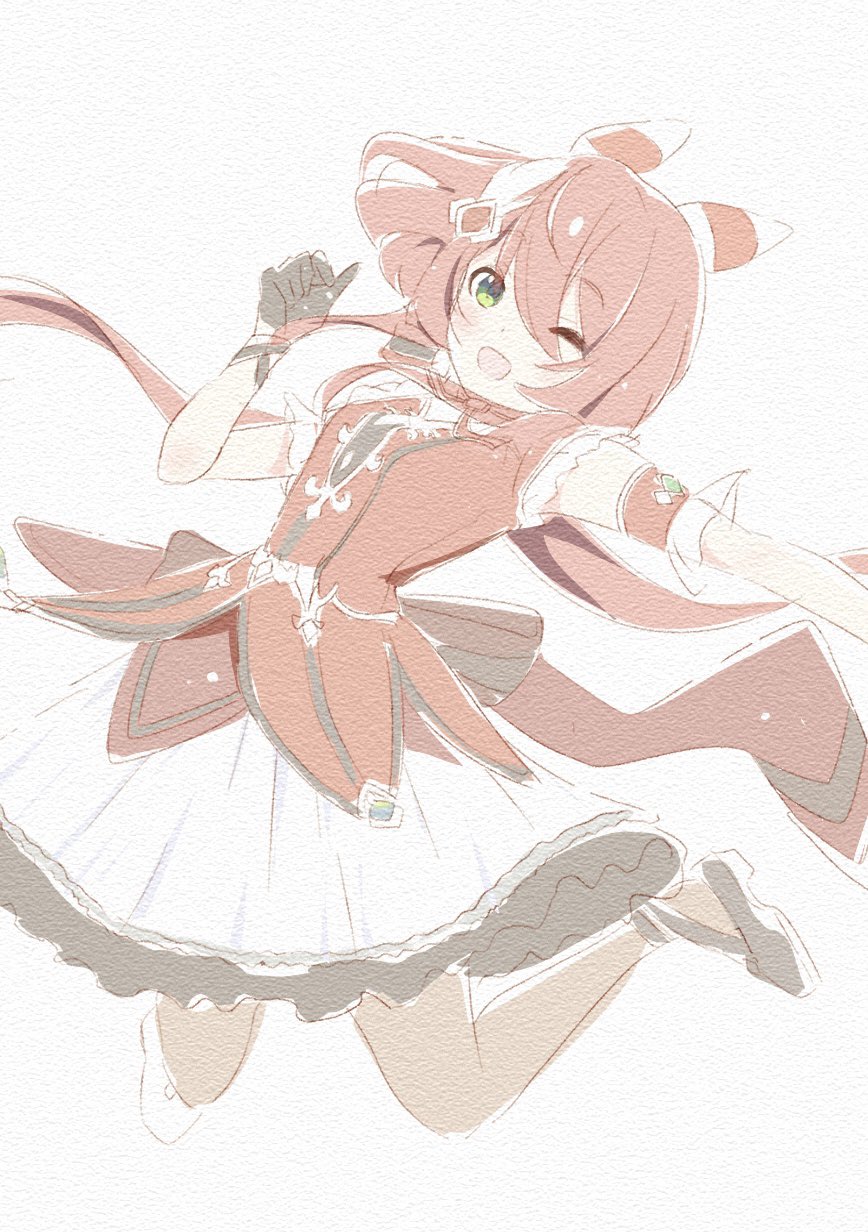 1girl, animal_ears, armband, black_gloves, black_pantyhose, blush, breasts, dress