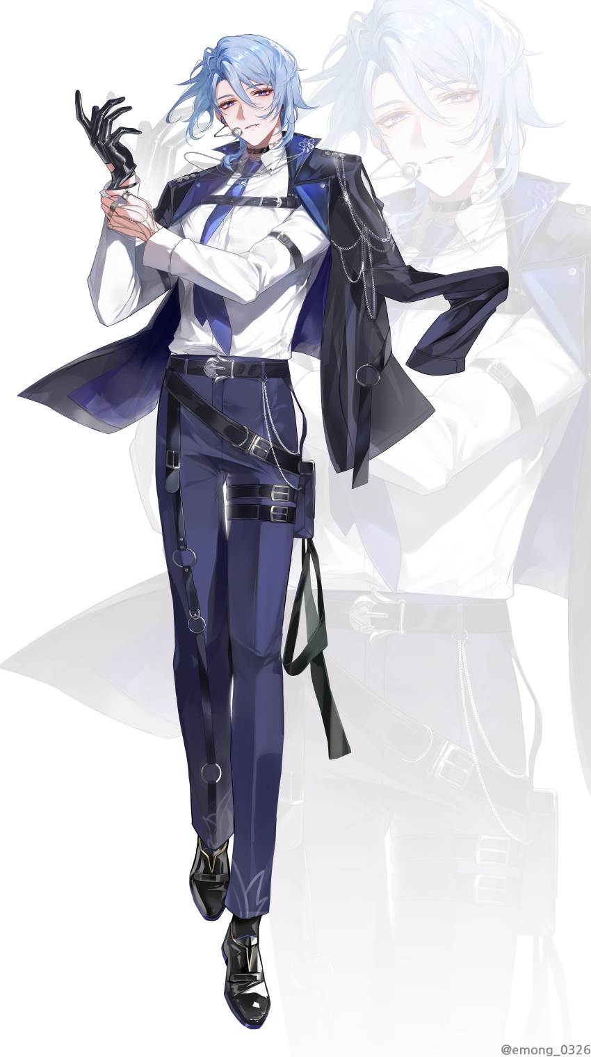 1boy, absurdres, alternate_costume, arm_belt, belt, black_belt, black_choker, black_gloves