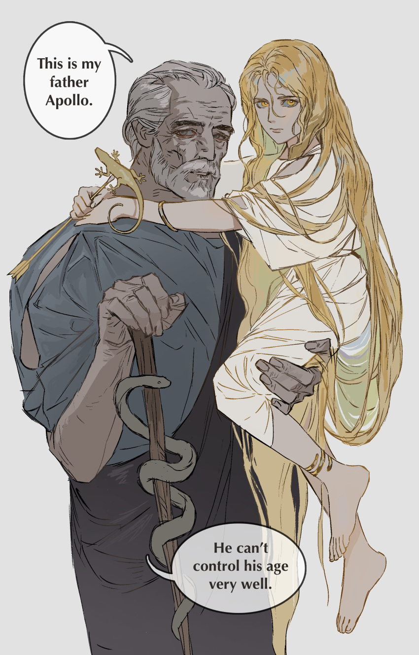 2boys, absurdres, age_difference, ancient_greek_clothes, anklet, apollo_(mythology), arms_around_neck, arrow_(projectile)