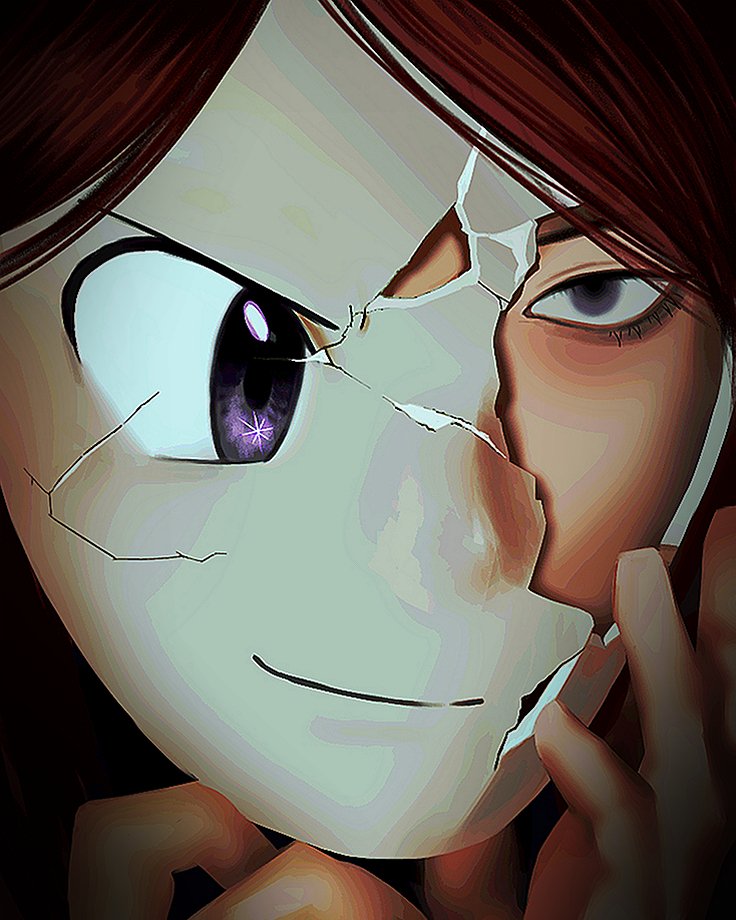 1boy, black_background, closed_mouth, cracked_kawaii_mask, cracked_mask, gugab_(k_kkuba_), looking_at_viewer, male_focus