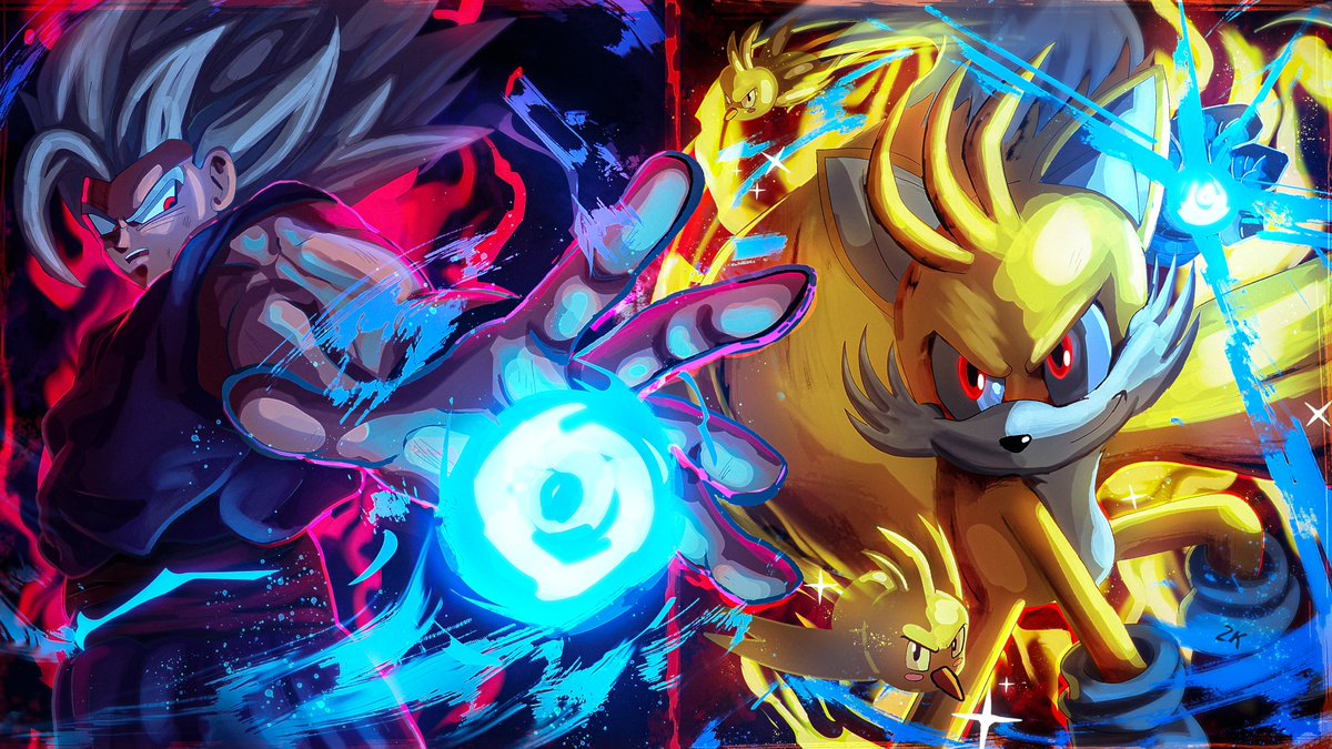2boys, 2kartz, animal_ears, animal_nose, battle, dougi, dragon_ball, dragon_ball_super