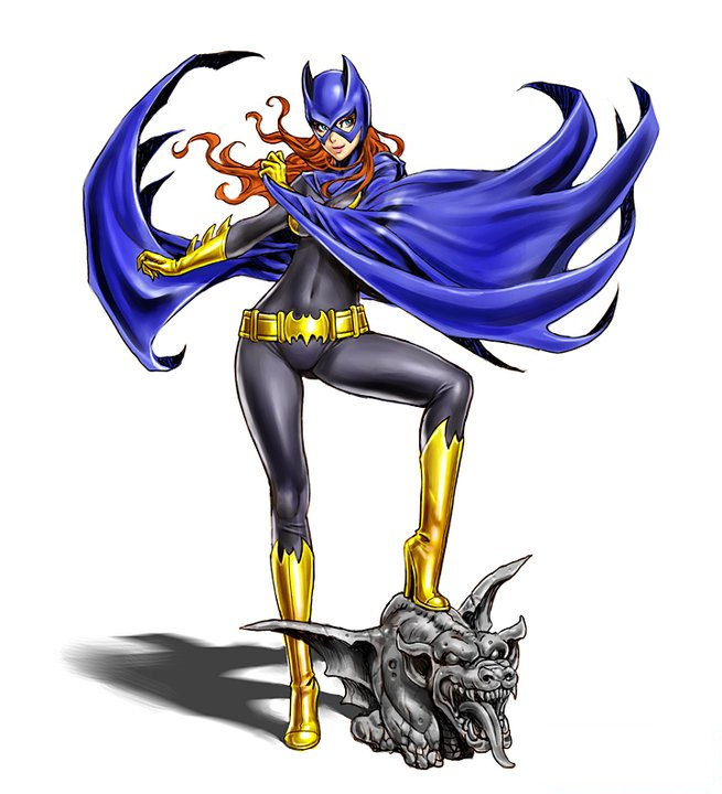 1girl, barbara_gordon, batgirl, batman_(series), belt, blue_eyes, bodysuit, boots