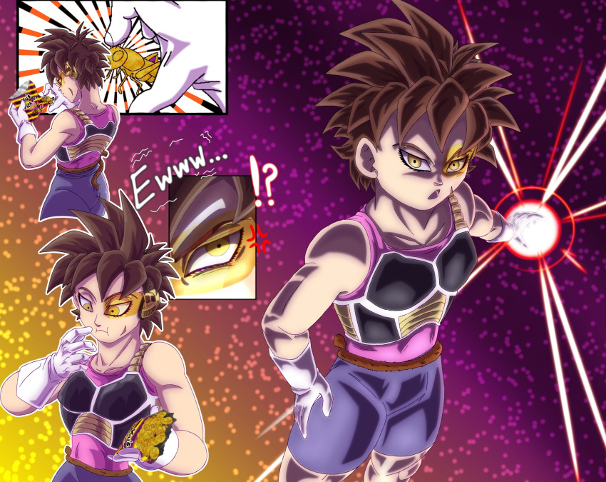 anger_vein, bag_of_chips, black_hair, commission, commissioner_upload, cricket, dragon_ball, dragon_ball_xenoverse