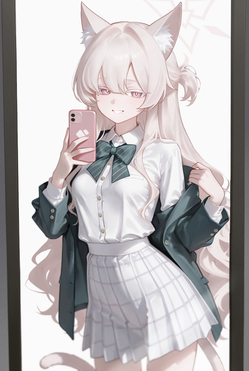 1girl, absurdres, akira_(blue_archive), animal_ears, blue_archive, breasts, commentary, halo