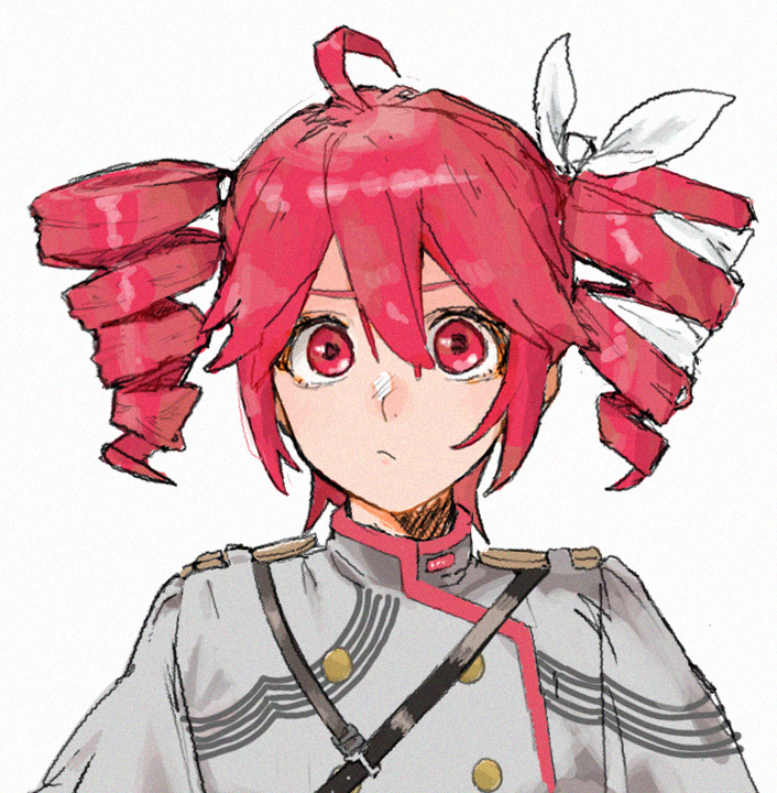 1girl, ahoge, buttons, double-breasted, drill_hair, hair_ribbon, kasane_teto, kasane_teto_(sv), looking_ahead, pink_eyes, pink_hair, portrait, ribbon, ryne_25, solo, synthesizer_v, twin_drills, twintails, utau