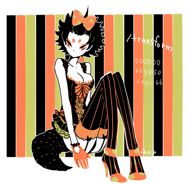 corset, fashion, garter_belt, gloves, high_heels, l_hakase, large_breasts, moemon