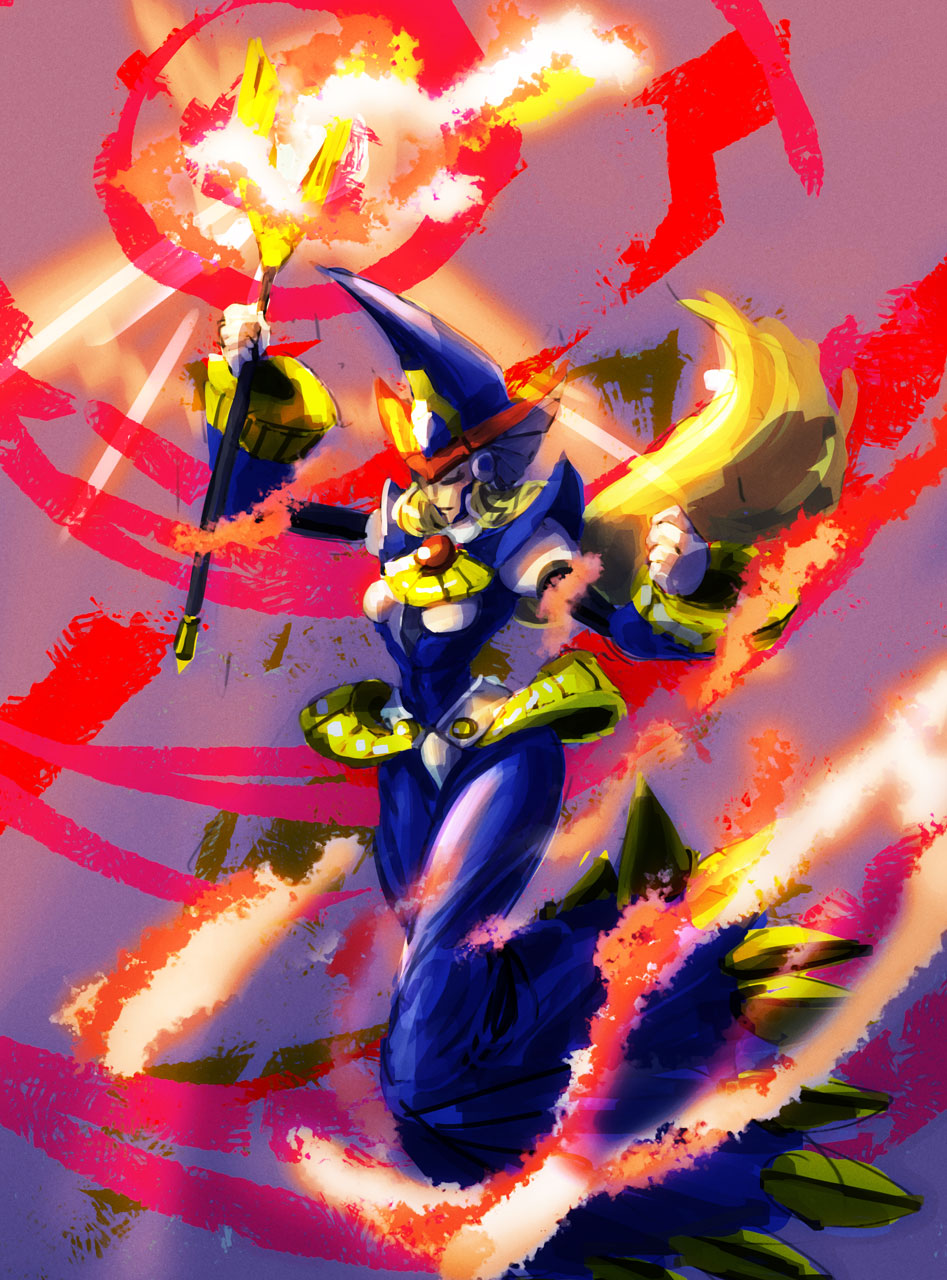 1girl, android, armor, armored_boots, arms_up, artist_name, belt, berkana_(mega_man)