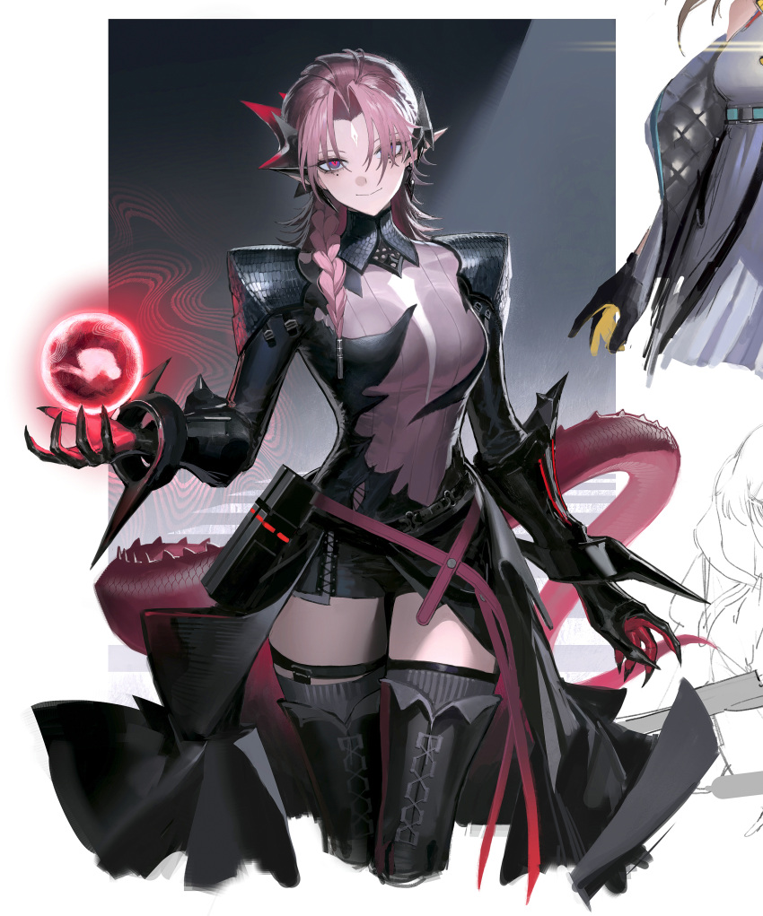 1girl, absurdres, arknights, arknights:_endfield, black_jacket, braid, highres, jacket