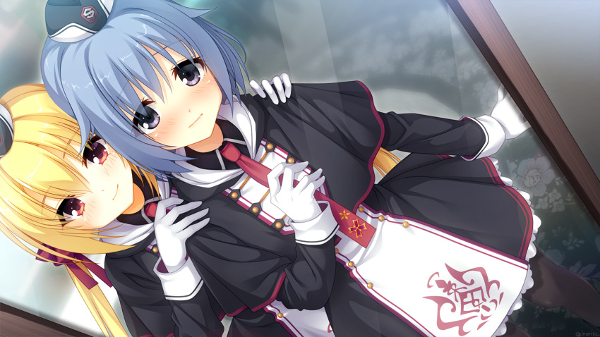 1boy, 1girl, arihara_nanami, arihara_nanami_(cosplay), artist_name, black_capelet, black_dress, black_hat