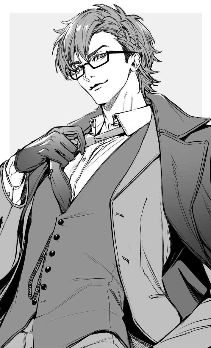 1boy, ace_of_diamond, buttons, closed_mouth, clothes_grab, coat, collared_shirt, commentary_request