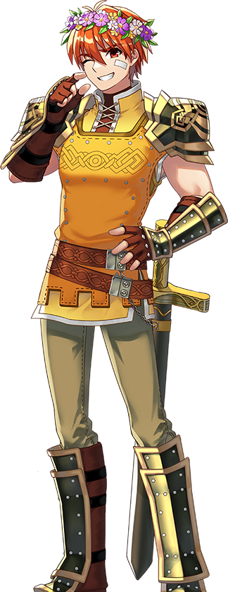 1boy, arm_guards, armor, artist_request, bandaid, bandaid_on_cheek, bandaid_on_face, belt