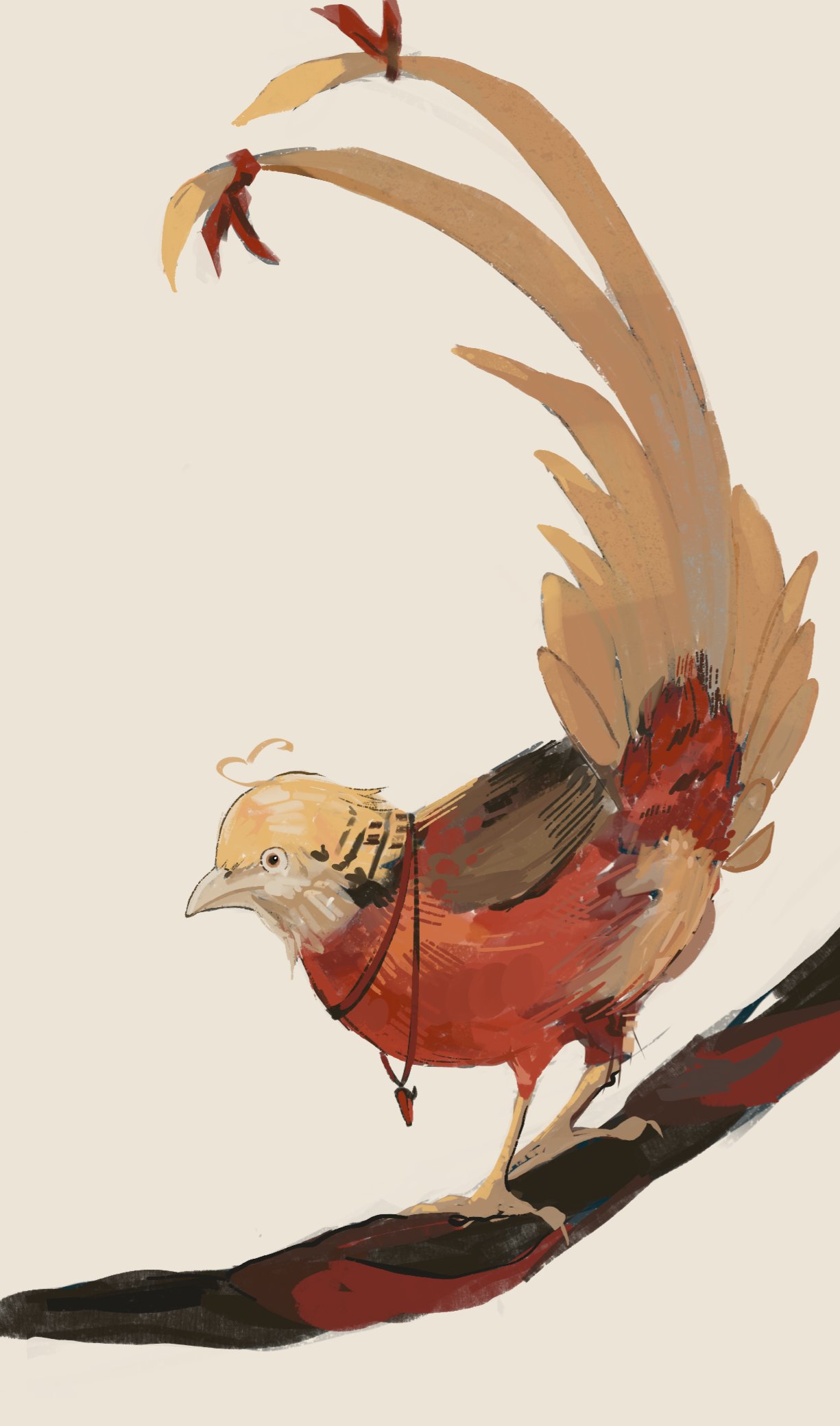 animal_focus, animalization, antenna_hair, bird, bow, branch, cuckoo, english_text