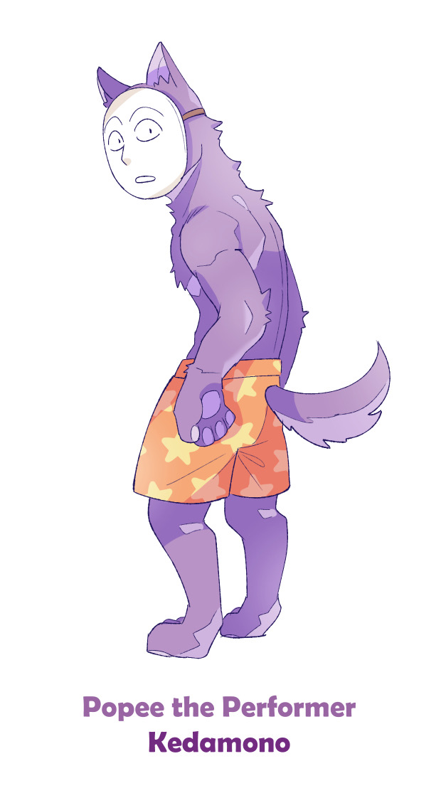 1boy, english_text, furry, furry_male, kedamono_(popee_the_performer), lizard_taro, male_focus, mask