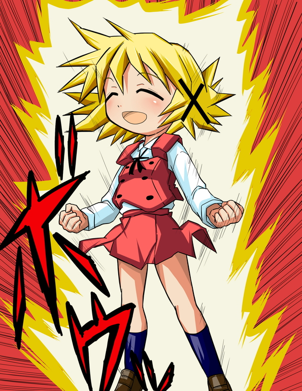 are_you_talking_about_kuririn, blonde_hair, dragon_ball, dragon_ball_z, dragonball_z, hidamari_sketch, jijiani, parody