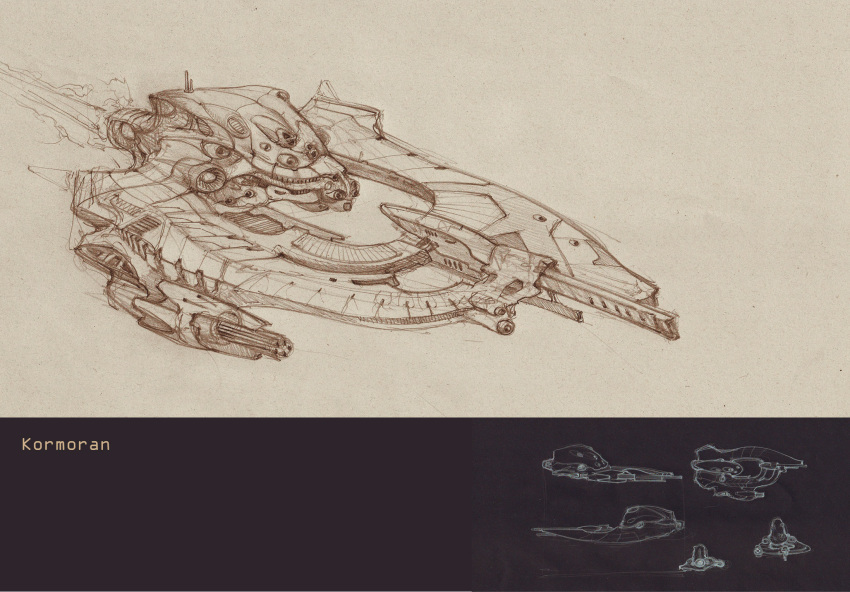 blueprint_(medium), brown_theme, commentary, concept_art, corvette_(eve_online), english_commentary, english_text, eve_online