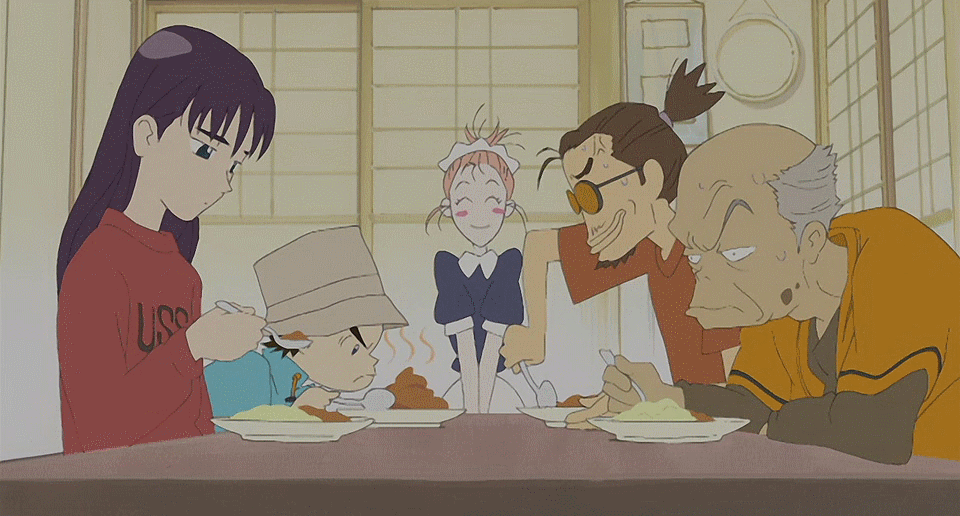 animated, animated_gif, canti, flcl, gainax, gif, haruhara_haruko, nandaba_kamon, nandaba_naota, ninamori_eri