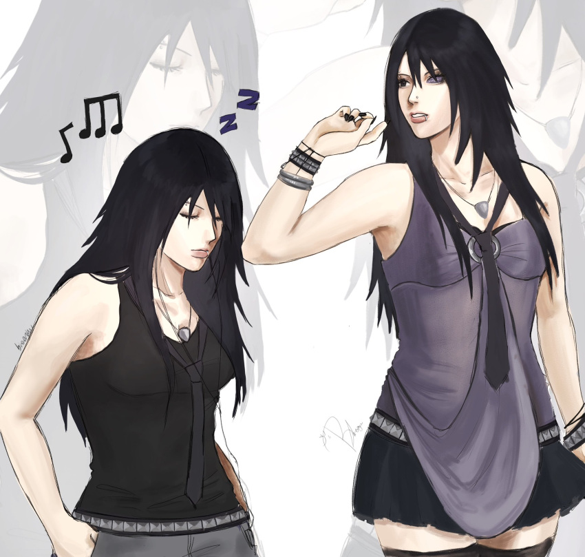 alternate_costume, alternate_hairstyle, amy_lee, amy_lee_(cosplay), amy_lee_(evanescence), arm_up, artist_name, beamed_thirty-second_notes