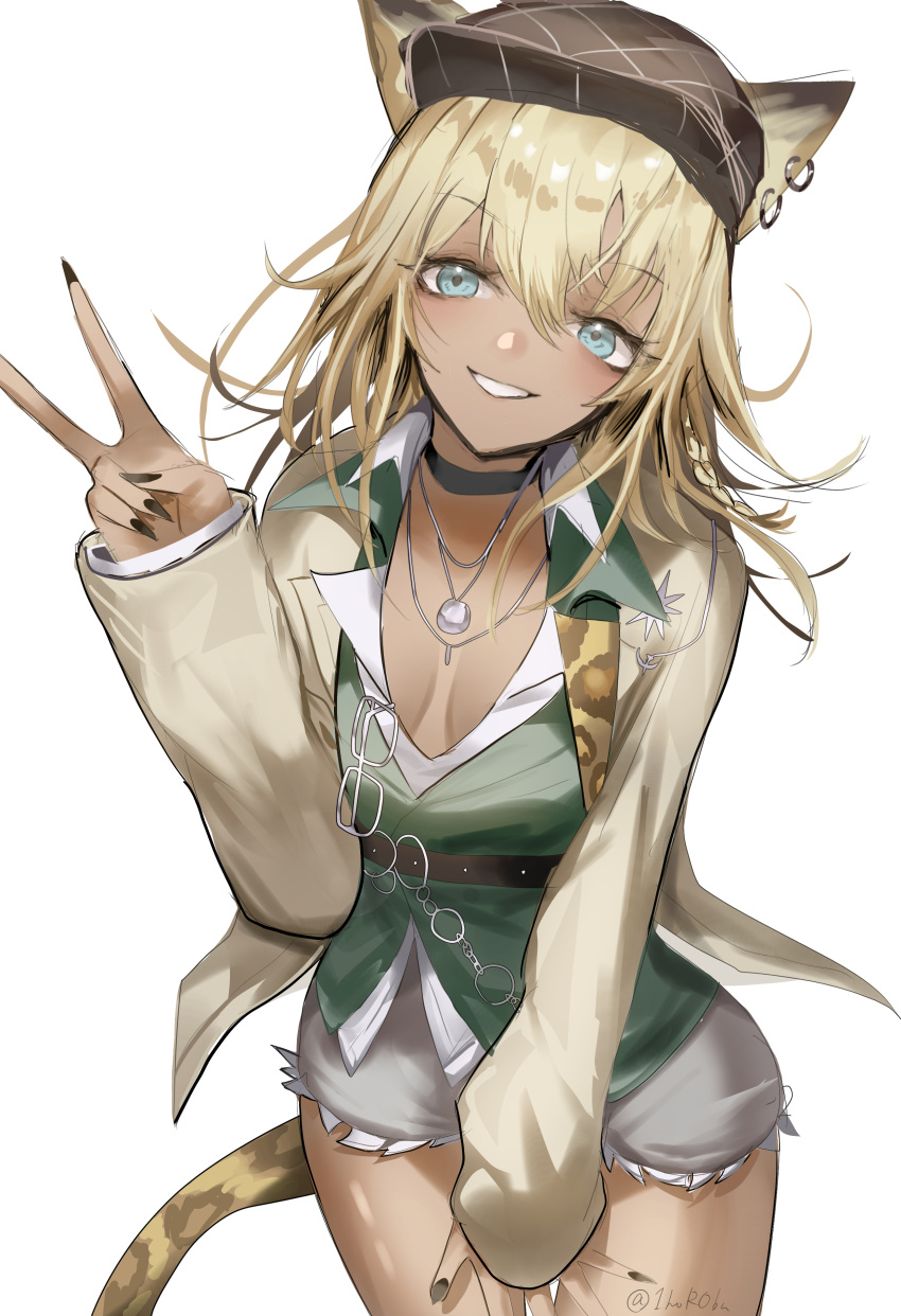 1girl, absurdres, animal_ears, arknights, blonde_hair, blue_eyes, breasts, commentary_request