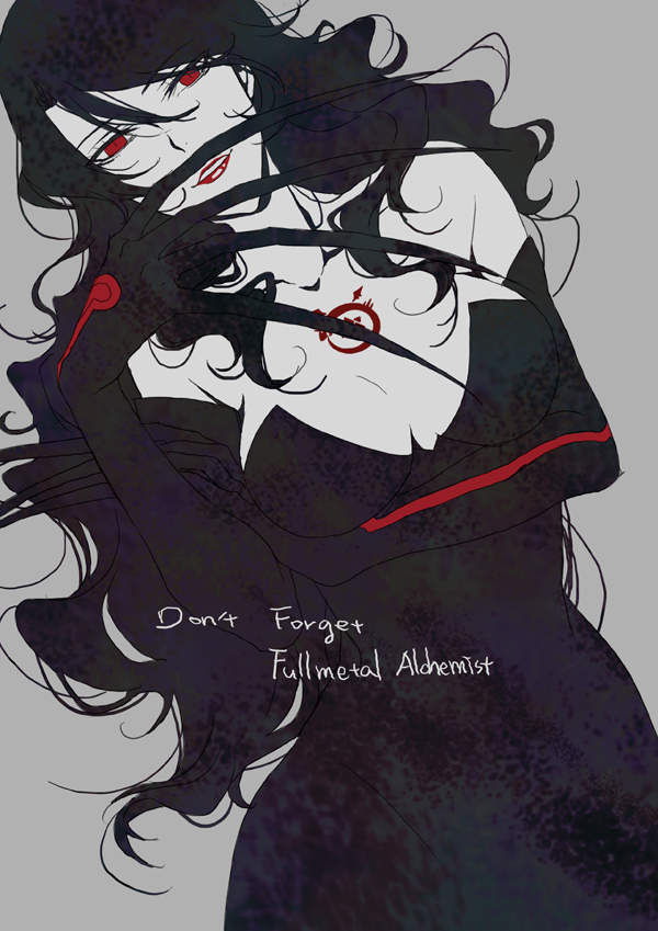 claws, cleavage, dress, fullmetal_alchemist, gloves, lightning_(pixiv), lipstick, long_hair