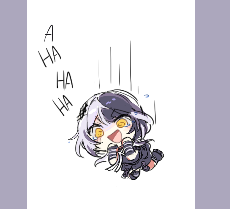 1girl, @_@, black_dress, black_hair, black_shoes, blush_stickers, chibi, dress