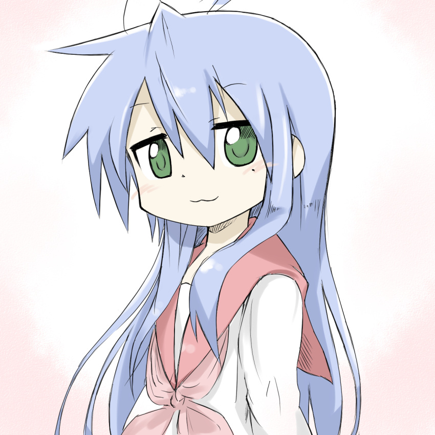 green_eyes, highres, izumi_konata, jza80, long_hair, lucky_star, school_uniform, serafuku