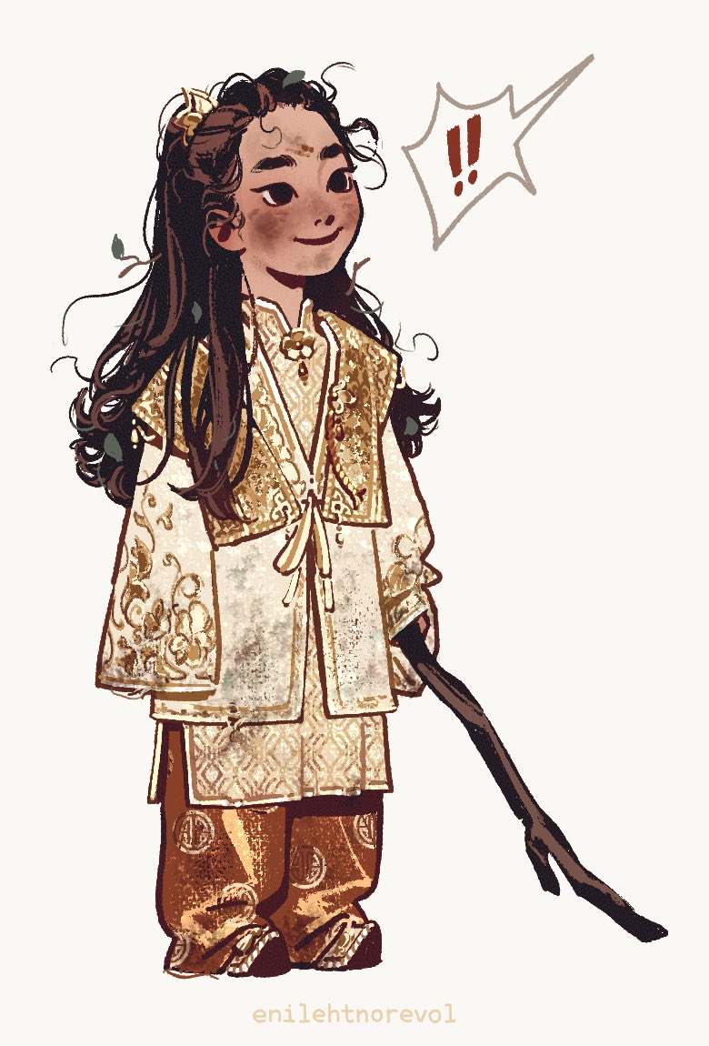 !, 1boy, aged_down, artist_name, black_eyes, blush, brown_hair, child