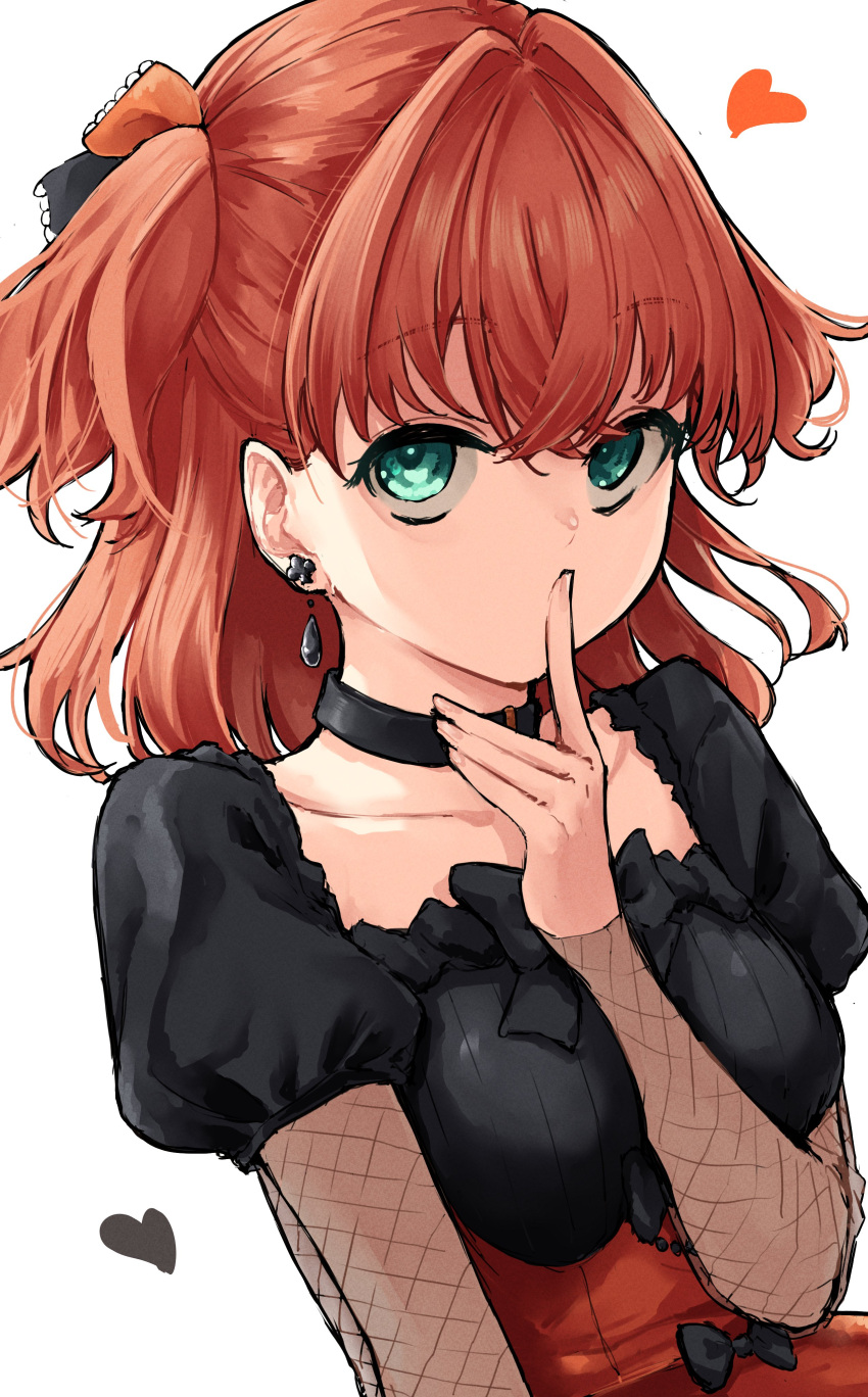 1girl, absurdres, aqua_eyes, black_bow, black_choker, black_dress, bow, breasts