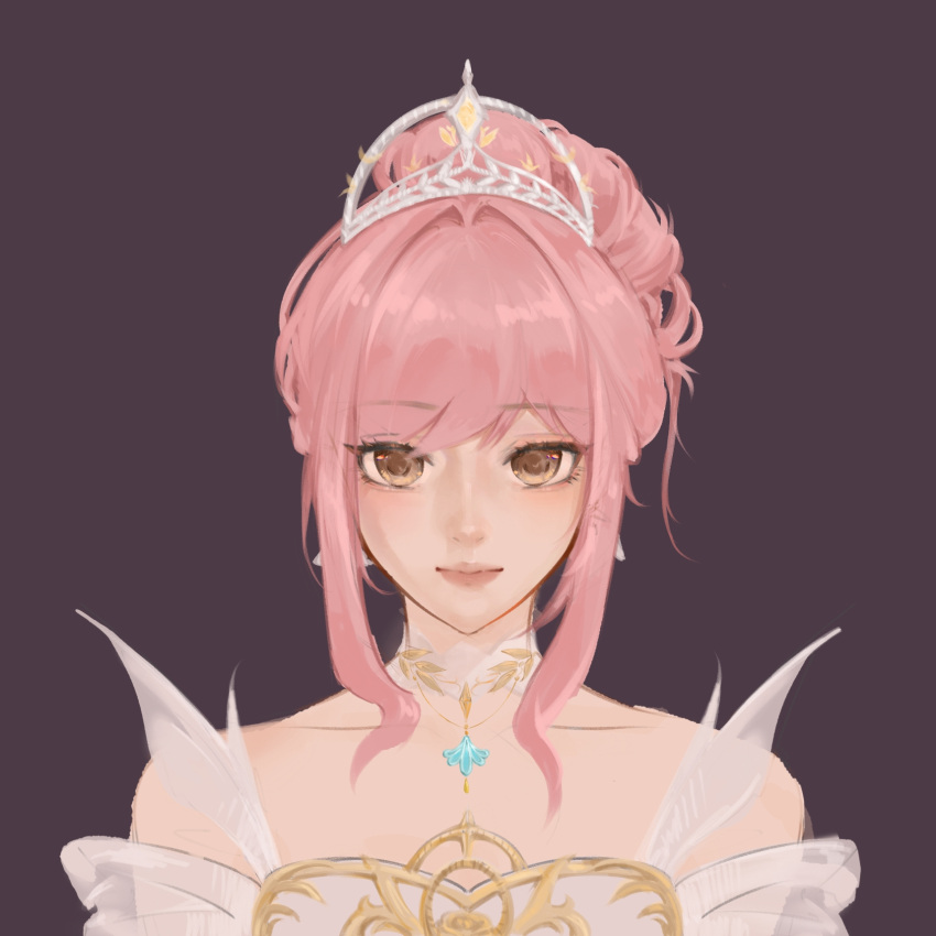 1girl, armor, bare_shoulders, breastplate, brown_eyes, chinese_commentary, choker, closed_mouth