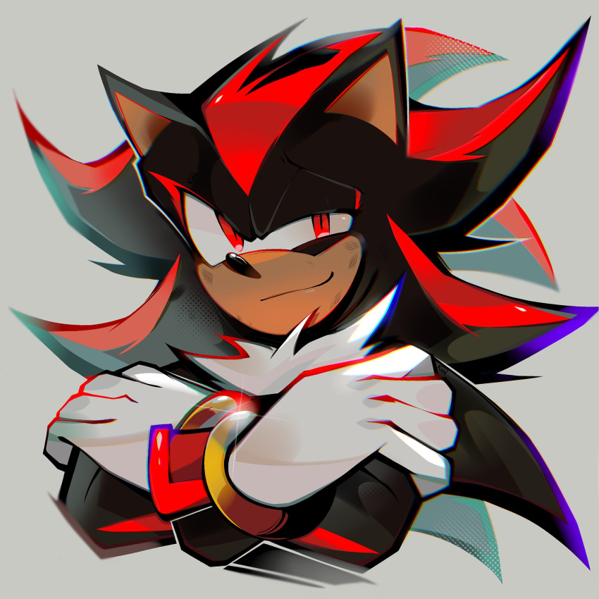 1boy, bracelet, closed_mouth, commentary, crossed_arms, english_commentary, furry, furry_male