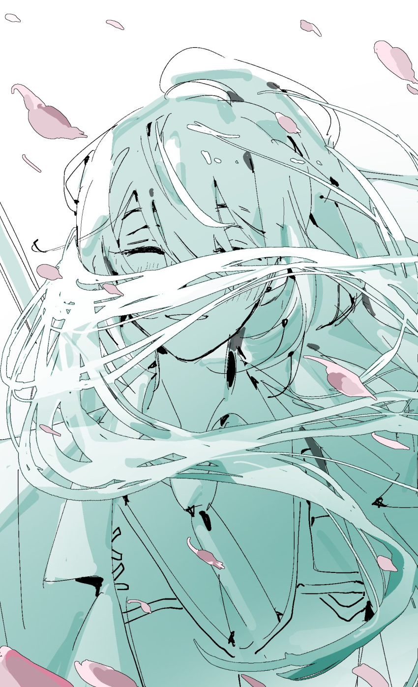 1boy, :d, ^_^, aqua_theme, blush, closed_eyes, coat, collared_shirt
